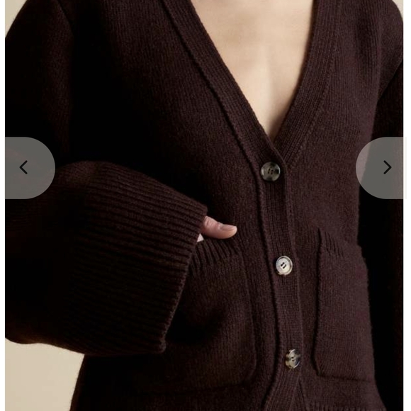 KHAITE Deep Brown Cardigan Sweater - Picture 3 of 7